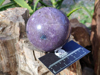 Polished Lepidolite with Pink Rubellite Spheres x 2 From Ambatondrazaka, Madagascar - Toprock Gemstones and Minerals 