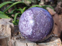 Polished Lepidolite with Pink Rubellite Spheres x 2 From Ambatondrazaka, Madagascar - Toprock Gemstones and Minerals 