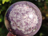Polished Lepidolite with Pink Rubellite Spheres x 2 From Ambatondrazaka, Madagascar - Toprock Gemstones and Minerals 