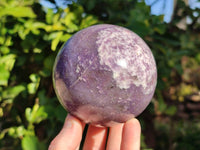 Polished Lepidolite with Pink Rubellite Spheres x 2 From Ambatondrazaka, Madagascar - Toprock Gemstones and Minerals 