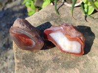 Polished On One Side Red Sashe River Agate Nodules x 24 From Zimbabwe