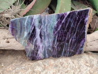 Polished Watermelon Fluorite Slices x 2 From Uis, Namibia - Toprock Gemstones and Minerals 
