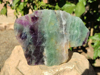 Polished Watermelon Fluorite Slices x 2 From Uis, Namibia - Toprock Gemstones and Minerals 