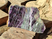 Polished Watermelon Fluorite Slices x 2 From Uis, Namibia - Toprock Gemstones and Minerals 