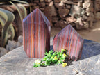 Polished Banded Tiger Iron Points x 2 From Northern Cape, South Africa - Toprock Gemstones and Minerals 