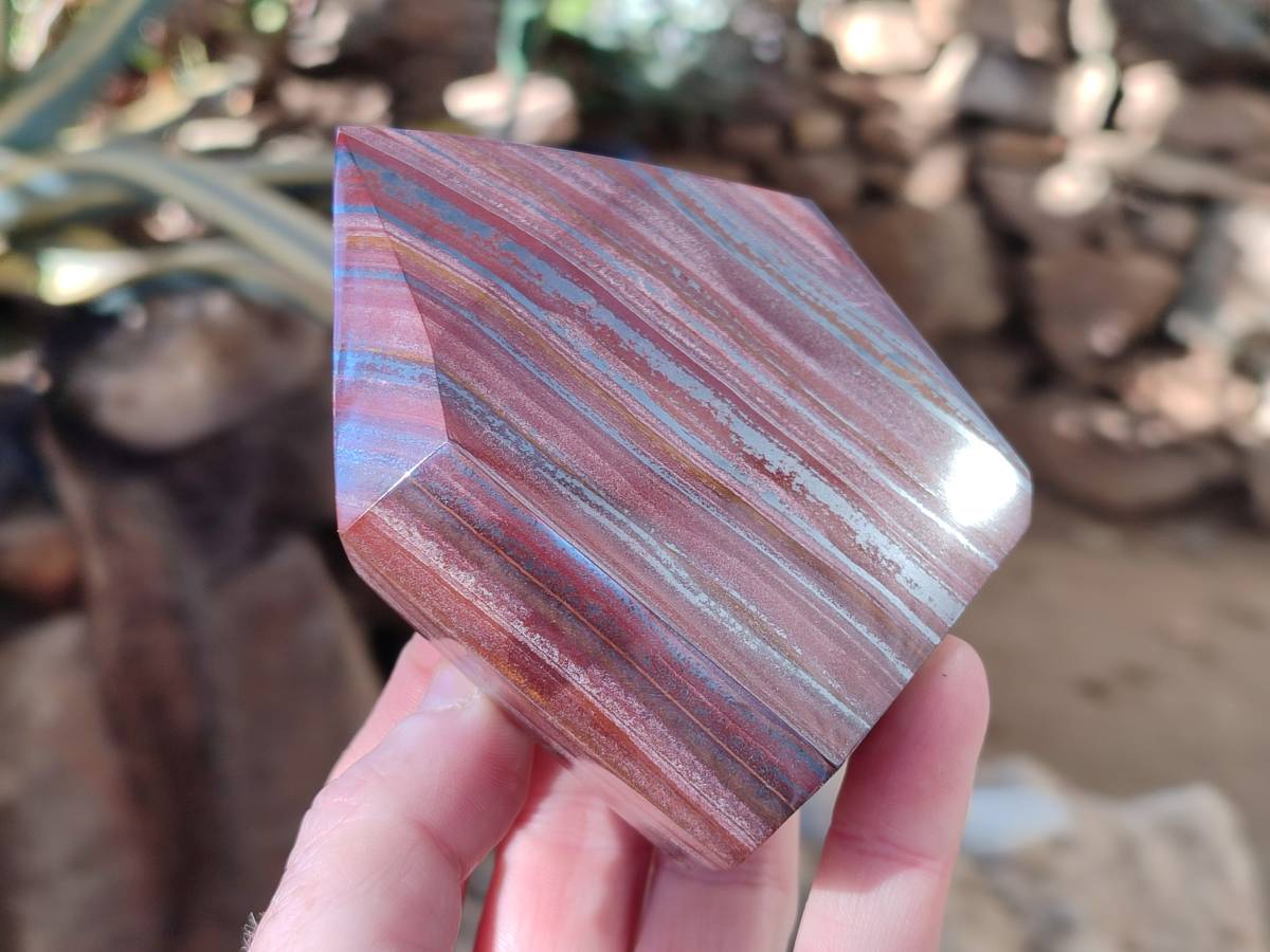 Polished Banded Tiger Iron Points x 2 From Northern Cape, South Africa - Toprock Gemstones and Minerals 