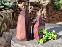 Polished Banded Tiger Iron Points x 2 From Northern Cape, South Africa - Toprock Gemstones and Minerals 