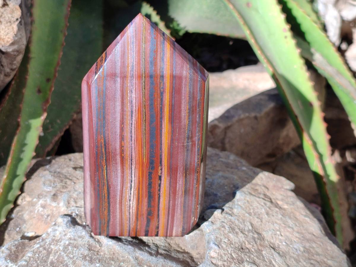 Polished Banded Tiger Iron Points x 2 From Northern Cape, South Africa - Toprock Gemstones and Minerals 