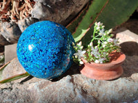 Polished Chrysocolla Conglomerate Sphere x 1 From Congo - Toprock Gemstones and Minerals 