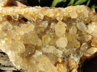 Natural Golden Limonite Quartz Clusters x 2 From Solwezi, Zambia