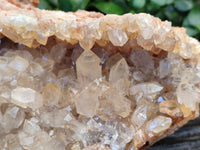 Natural Golden Limonite Quartz Clusters x 2 From Solwezi, Zambia