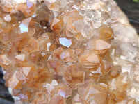 Natural Golden Limonite Quartz Clusters x 2 From Solwezi, Zambia
