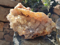 Natural Golden Limonite Quartz Clusters x 2 From Solwezi, Zambia