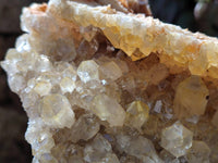 Natural Golden Limonite Quartz Clusters x 2 From Solwezi, Zambia