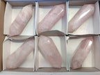 Polished Double Terminated Rose Quartz Points x 6 Ambatondrazaka, Madagascar - Toprock Gemstones and Minerals 