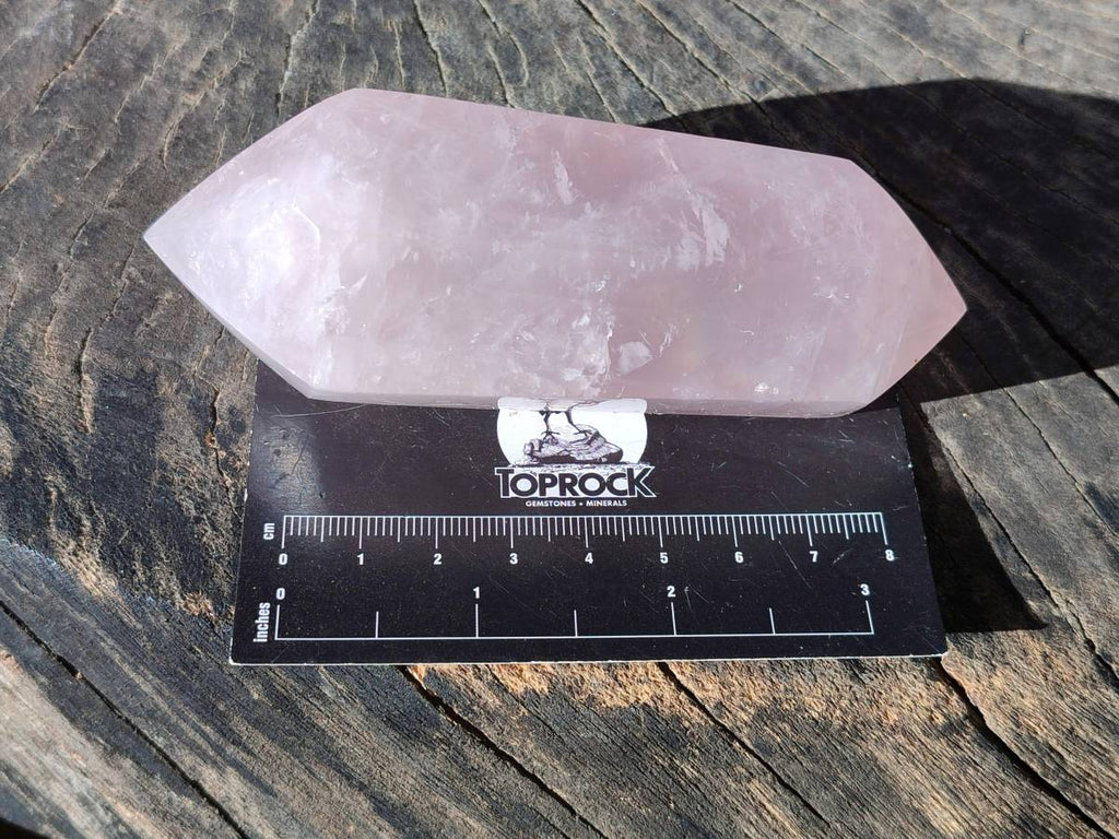 Polished Double Terminated Rose Quartz Points x 6 Ambatondrazaka, Madagascar - Toprock Gemstones and Minerals 