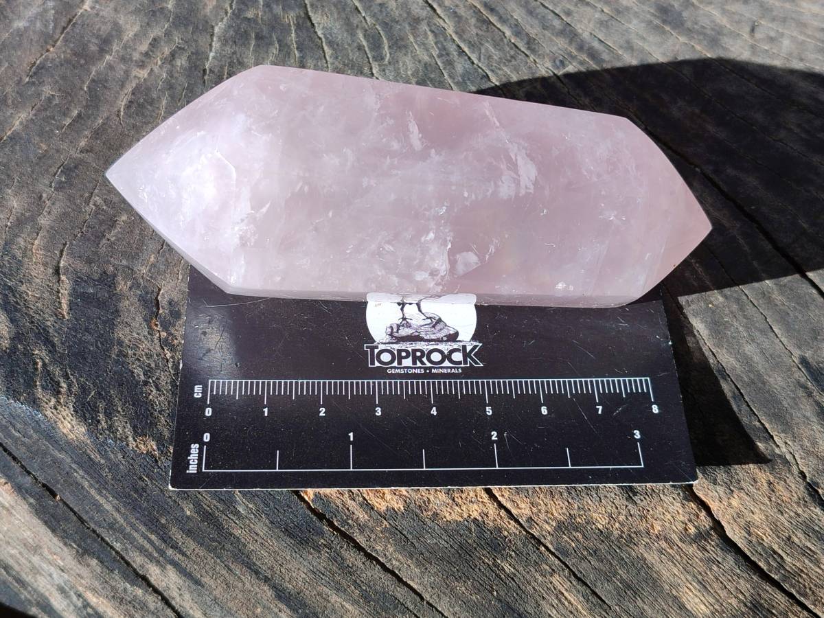 Polished Double Terminated Rose Quartz Points x 6 Ambatondrazaka, Madagascar - Toprock Gemstones and Minerals 