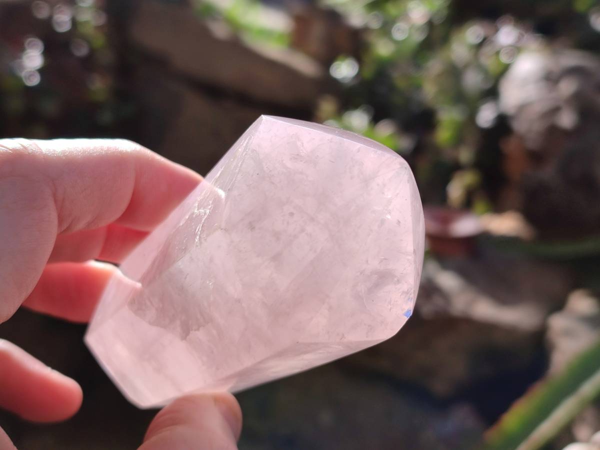 Polished Double Terminated Rose Quartz Points x 6 Ambatondrazaka, Madagascar - Toprock Gemstones and Minerals 