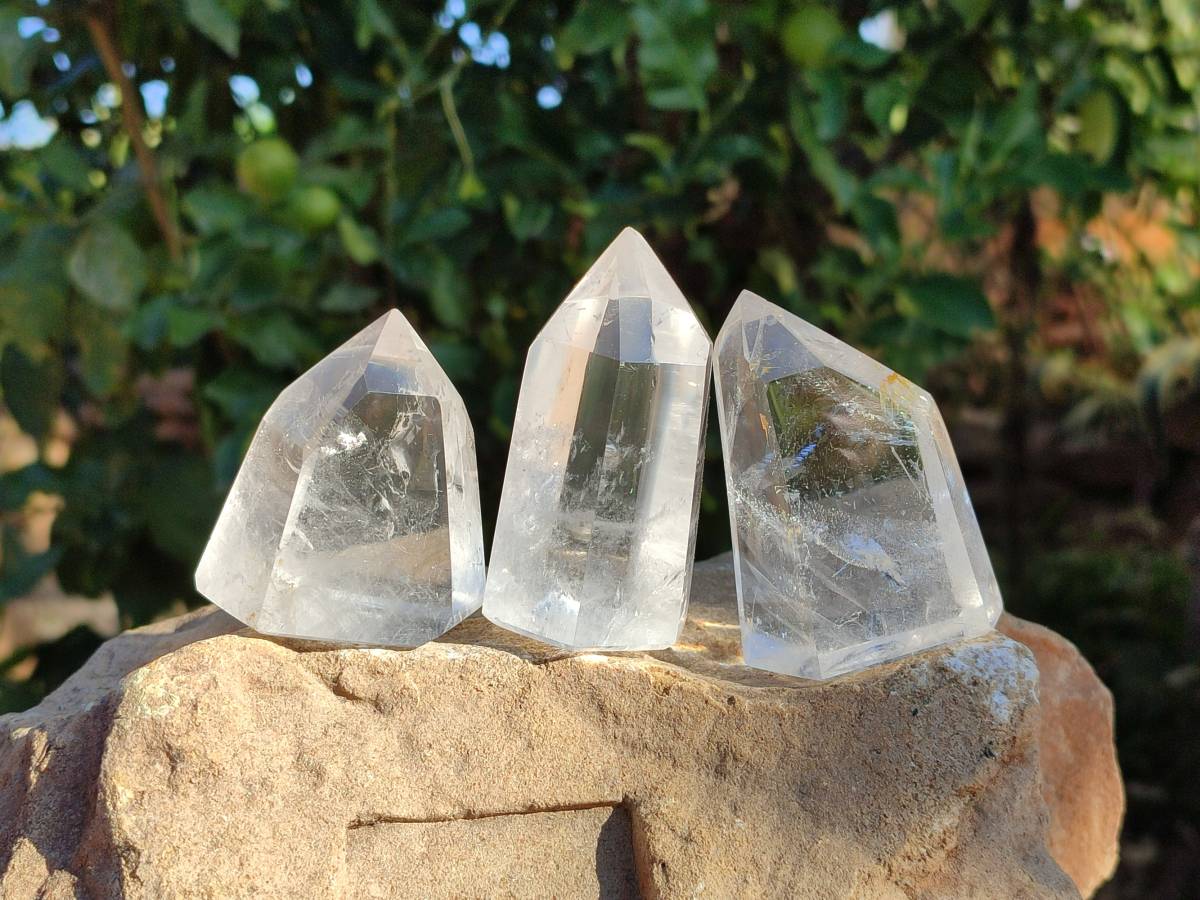Polished Clear Quartz Crystals x 12 From Madagascar - Toprock Gemstones and Minerals 