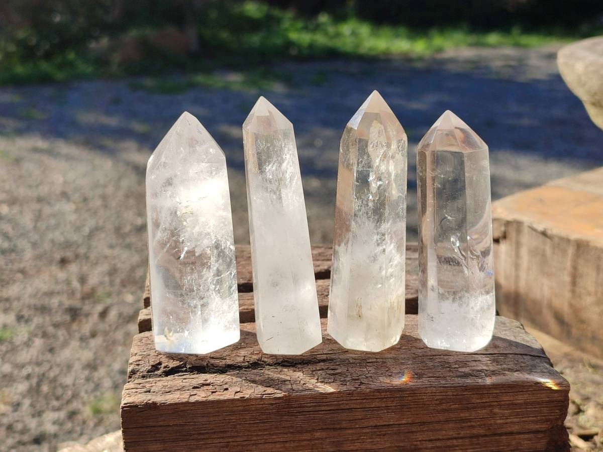 Polished Clear Quartz Crystals x 12 From Madagascar - Toprock Gemstones and Minerals 