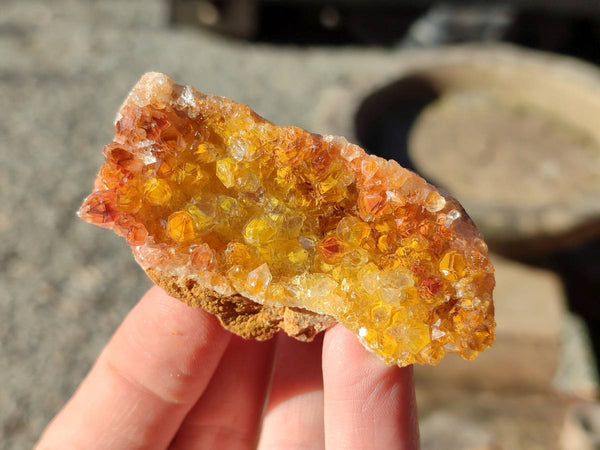 Natural Golden Limonite Quartz Clusters x 35 From Solwezi, Zambia