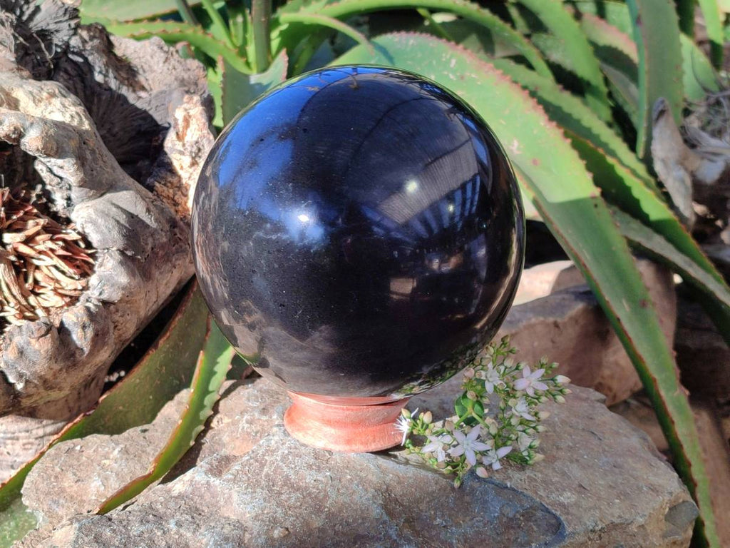 Polished Black Basalt Sphere x 1 From Madagascar - Toprock Gemstones and Minerals 