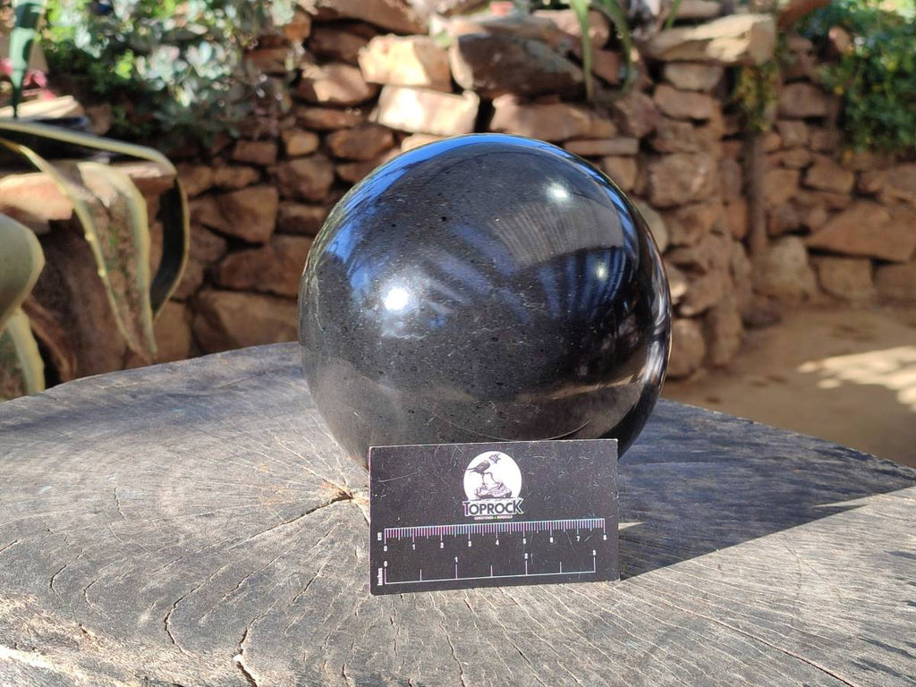 Polished Black Basalt Sphere x 1 From Madagascar - Toprock Gemstones and Minerals 