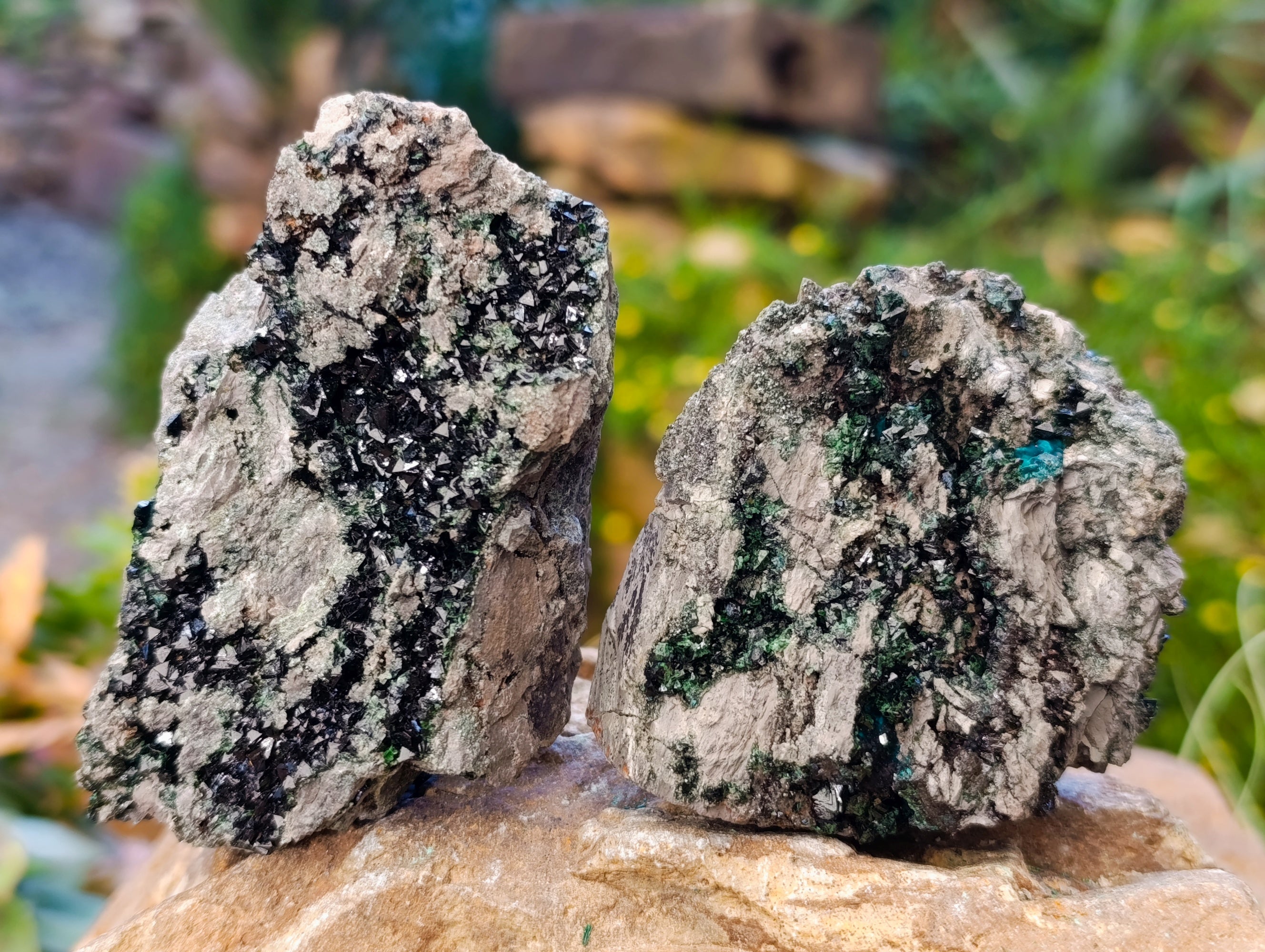 Natural Libethenite Crystals On Dolomite Matrix Specimens x 6 From Shituru, Congo - Toprock Gemstones and Minerals 
