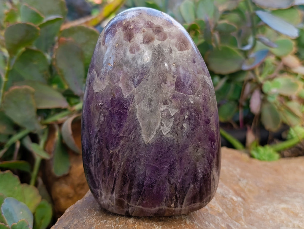 Polished Chevron Amethyst Standing Free Form x 2 From Ankazobe, Madagascar - Toprock Gemstones and Minerals 