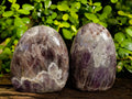 Polished Chevron Amethyst Standing Free Form x 2 From Ankazobe, Madagascar - Toprock Gemstones and Minerals 