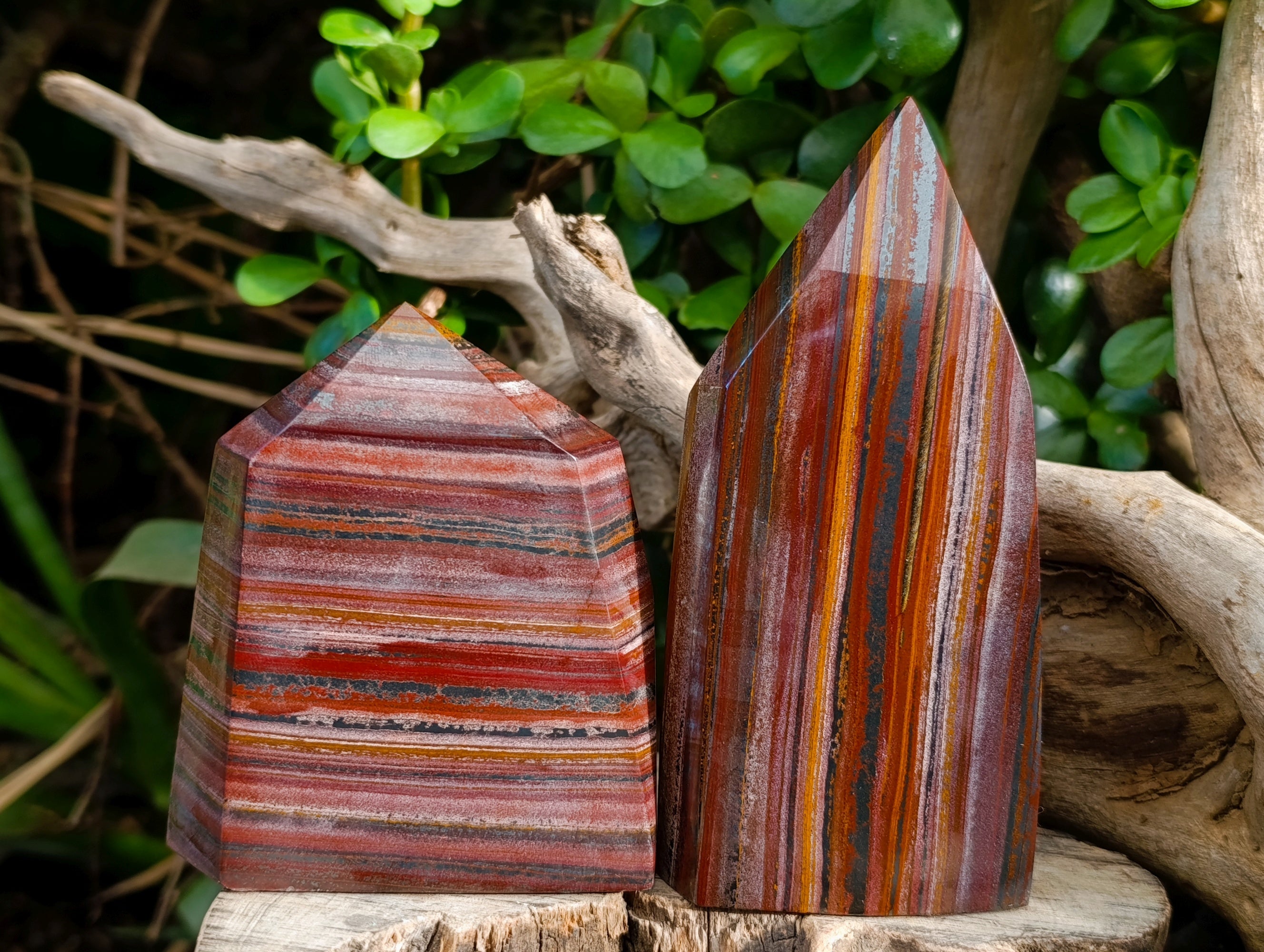 Polished Banded Tiger Iron Points x 2 From Northern Cape, South Africa - Toprock Gemstones and Minerals 