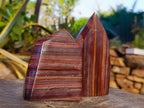 Polished Banded Tiger Iron Points x 2 From Northern Cape, South Africa - Toprock Gemstones and Minerals 