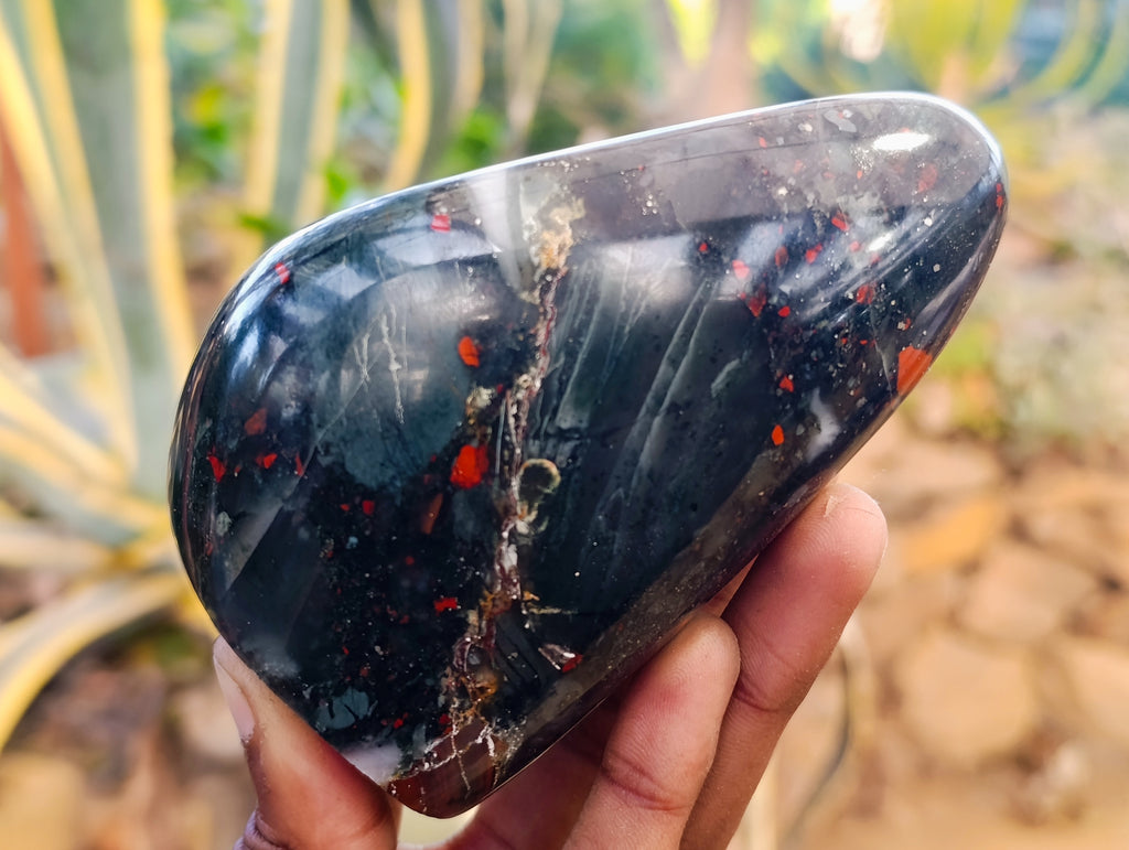 Polished Bloodstone Standing Free Forms x 2 From Swaziland - Toprock Gemstones and Minerals 