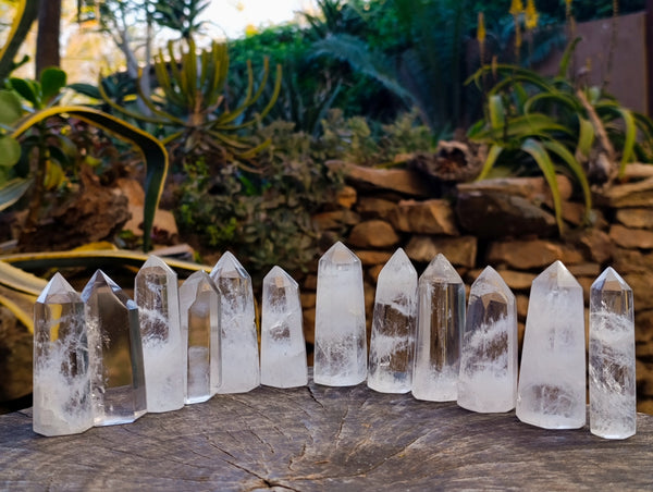 Polished Clear Quartz Crystals x 12 From Madagascar