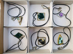 Hand Made Specially Selected Mixed Crystal Pendants - Set in Resin x 6 From Southern Africa - Toprock Gemstones and Minerals 
