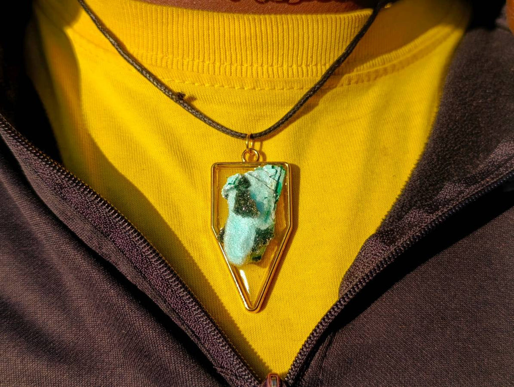 Hand Made Specially Selected Mixed Crystal Pendants - Set in Resin x 6 From Southern Africa - Toprock Gemstones and Minerals 