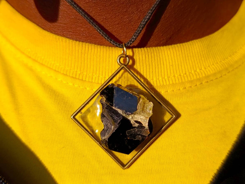 Hand Made Specially Selected Mixed Crystal Pendants - Set in Resin x 6 From Southern Africa - Toprock Gemstones and Minerals 