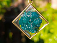 Hand Made Specially Selected Mixed Crystal Pendants - Set in Resin x 6 From Southern Africa