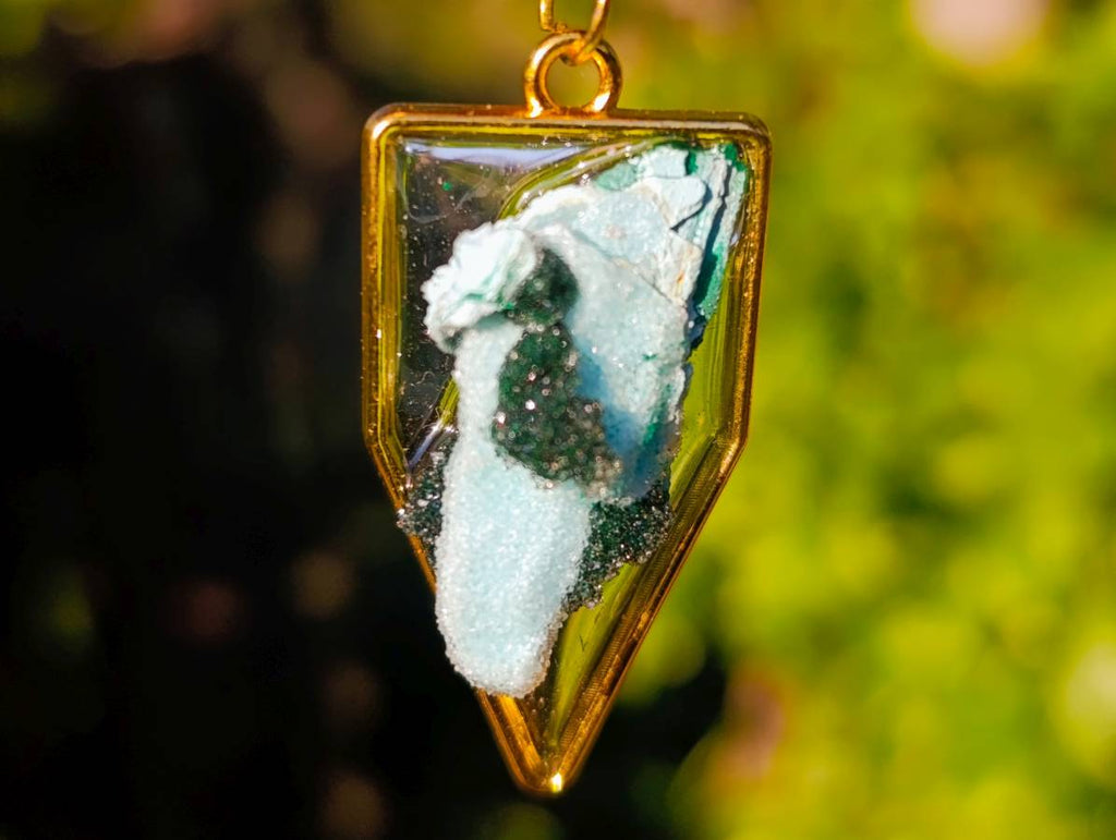 Hand Made Specially Selected Mixed Crystal Pendants - Set in Resin x 6 From Southern Africa - Toprock Gemstones and Minerals 