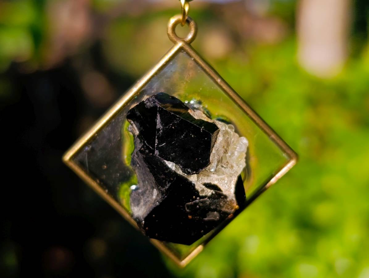 Hand Made Specially Selected Mixed Crystal Pendants - Set in Resin x 6 From Southern Africa - Toprock Gemstones and Minerals 