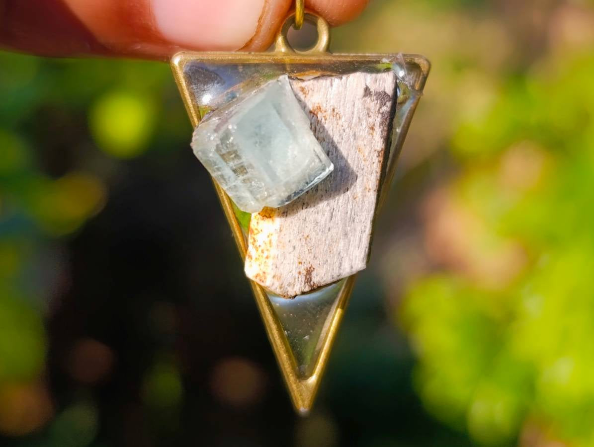 Hand Made Specially Selected Mixed Crystal Pendants - Set in Resin x 6 From Southern Africa - Toprock Gemstones and Minerals 