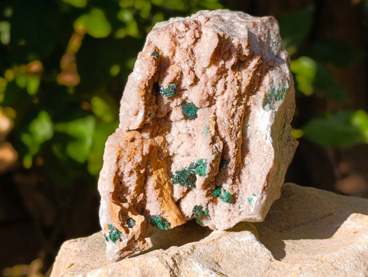 Natural Drusy Salrose With Crystalline  Malachite and Kolwezite Specimens x 2 From Kakanda, Congo - Toprock Gemstones and Minerals 