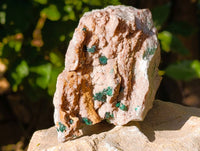 Natural Drusy Salrose With Crystalline  Malachite and Kolwezite Specimens x 2 From Kakanda, Congo