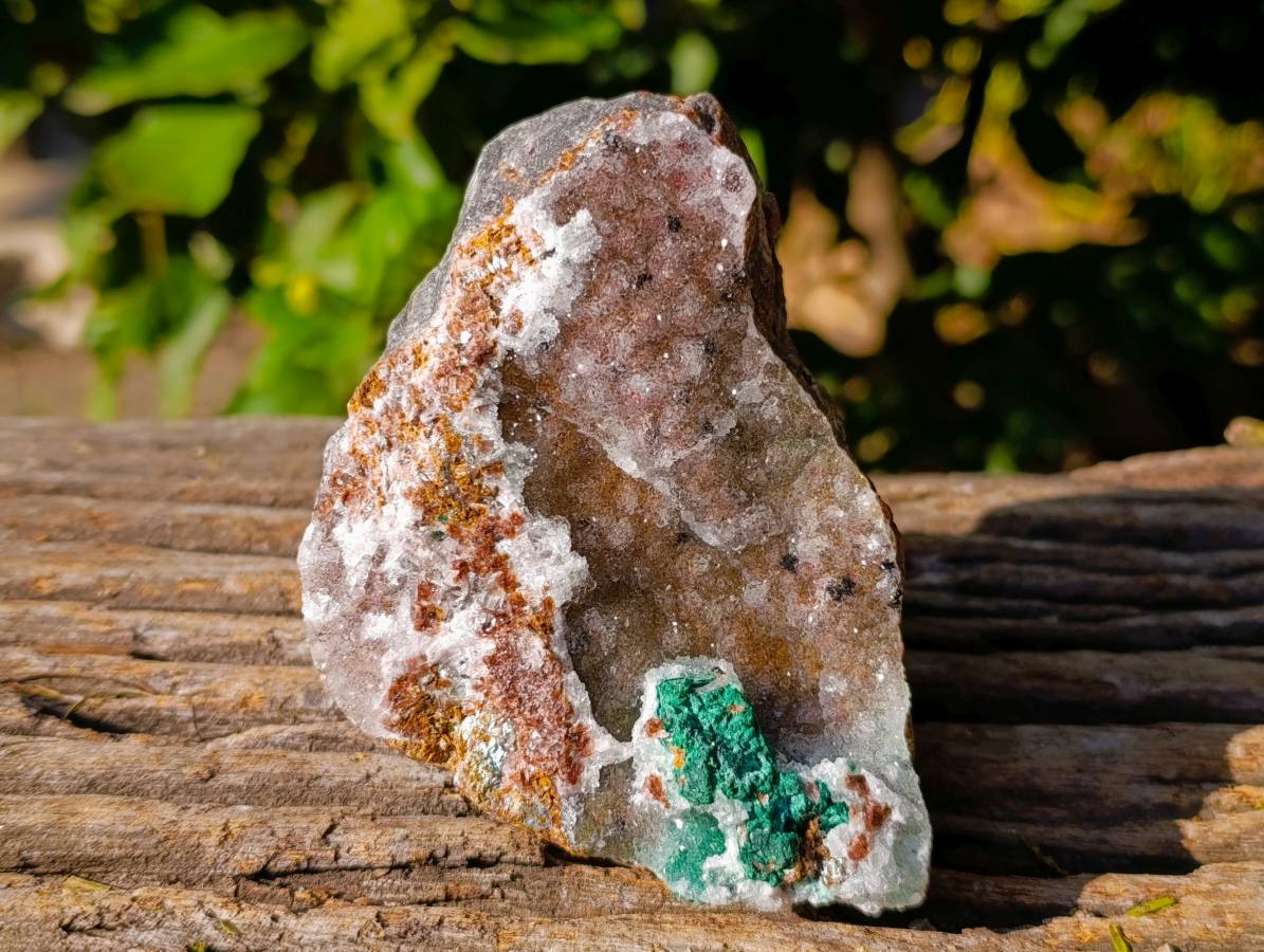 Natural Drusy Salrose With Crystalline  Malachite and Kolwezite Specimens x 2 From Kakanda, Congo - Toprock Gemstones and Minerals 