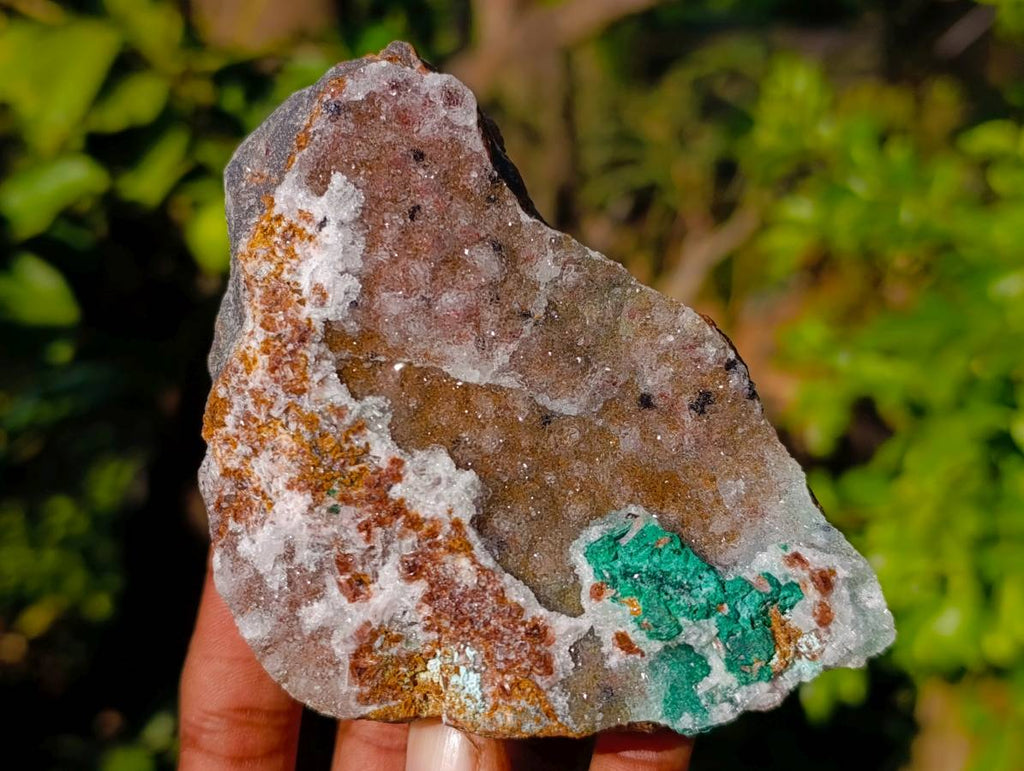 Natural Drusy Salrose With Crystalline  Malachite and Kolwezite Specimens x 2 From Kakanda, Congo - Toprock Gemstones and Minerals 