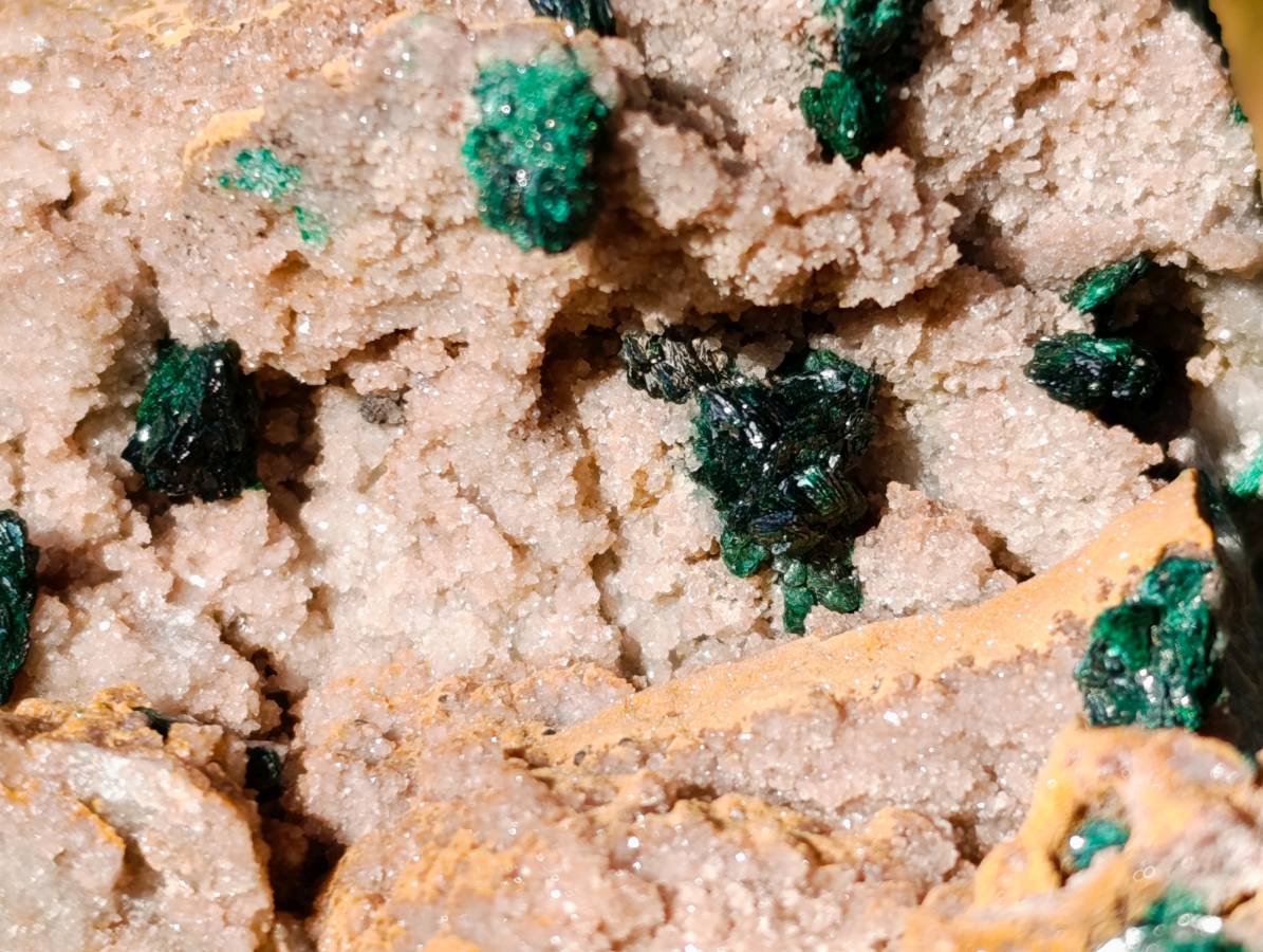 Natural Drusy Salrose With Crystalline  Malachite and Kolwezite Specimens x 2 From Kakanda, Congo - Toprock Gemstones and Minerals 