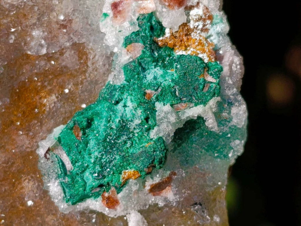 Natural Drusy Salrose With Crystalline  Malachite and Kolwezite Specimens x 2 From Kakanda, Congo - Toprock Gemstones and Minerals 