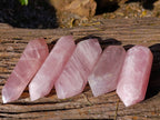 Polished Double Terminated Rose Quartz Points x 5 Ambatondrazaka, Madagascar - Toprock Gemstones and Minerals 