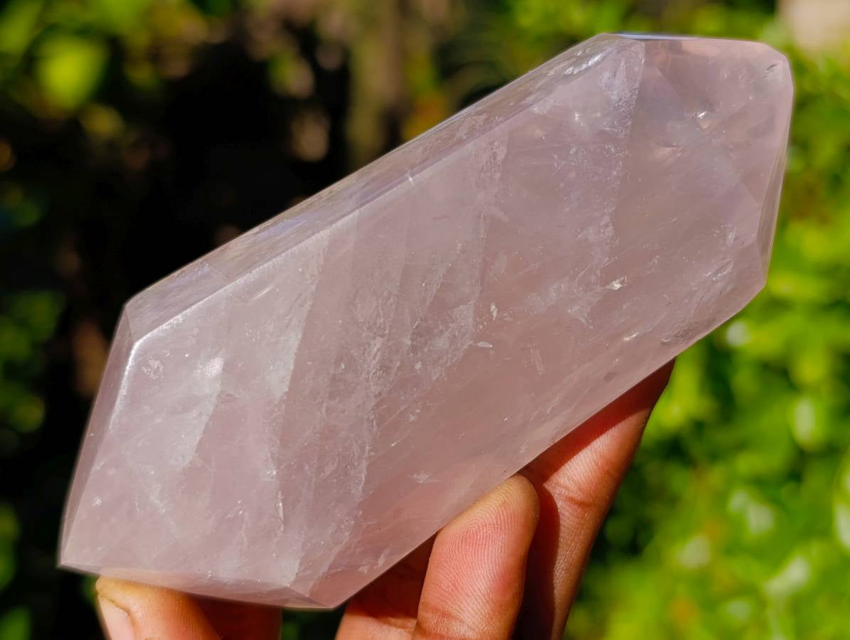 Polished Double Terminated Rose Quartz Points x 5 Ambatondrazaka, Madagascar - Toprock Gemstones and Minerals 