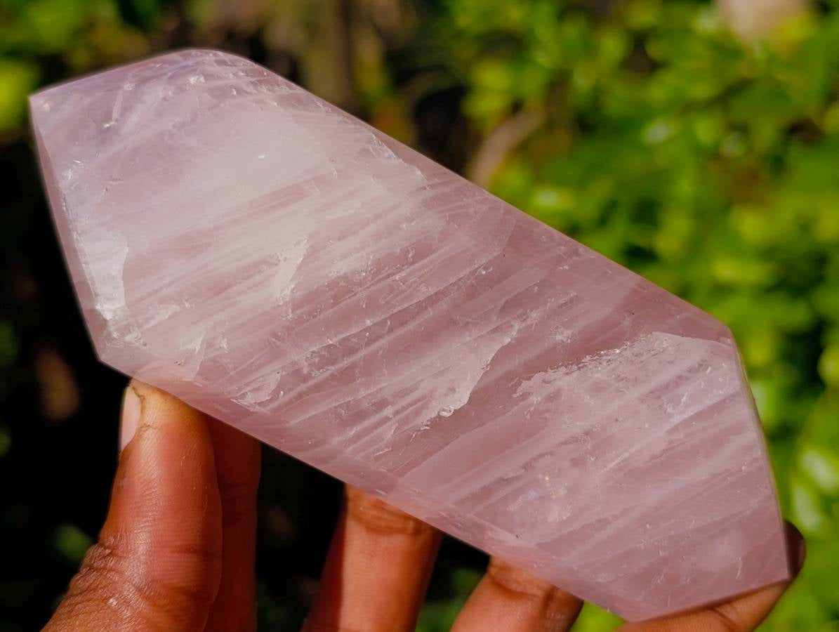 Polished Double Terminated Rose Quartz Points x 5 Ambatondrazaka, Madagascar - Toprock Gemstones and Minerals 
